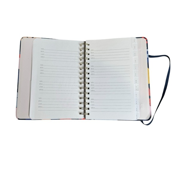 Kate Spade Address Book Favorite People Leatherette Navy Spring Floral A-Z Tabs - Picture 8 of 9